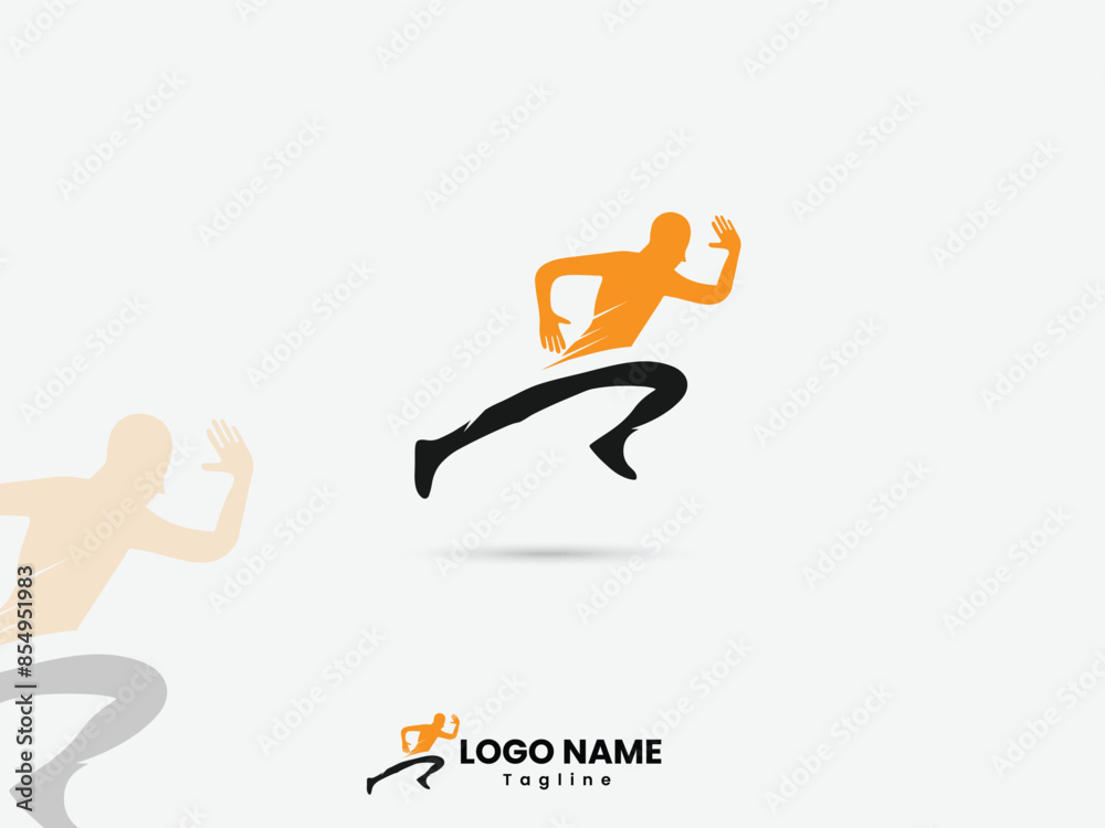Runner logo design. Run logo. Business. Gym. Fitness. Run sports. Human. Speed. Creative run logo design template vector. Premium Runner logo design. Run logo. Business. Gym. Fitness. Run sports. Human. Speed. Creative run logo design template vector. Premium