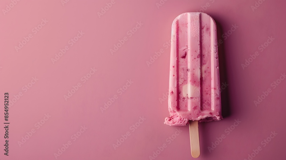 A ice cream popsicle on a solid color background. A ice cream popsicle on a solid color background.