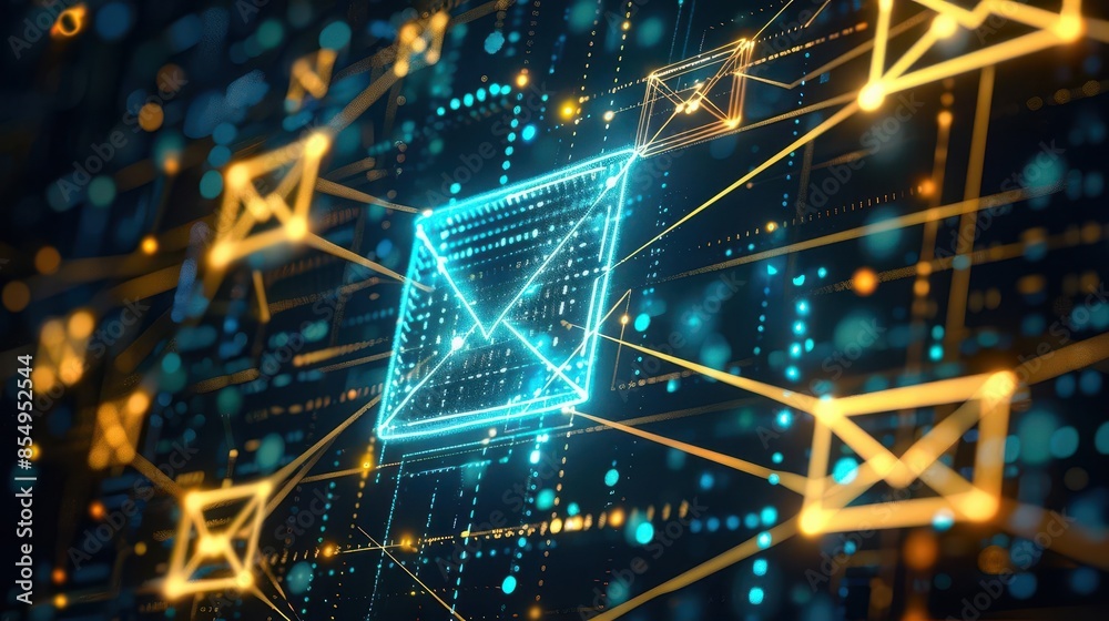 Obraz premium secure digital encryption of sensitive email data intricate patterns representing algorithms concept