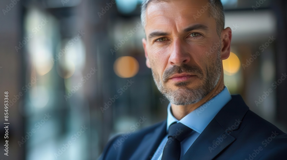 serious businessman portrait in suit and tie headshot photography