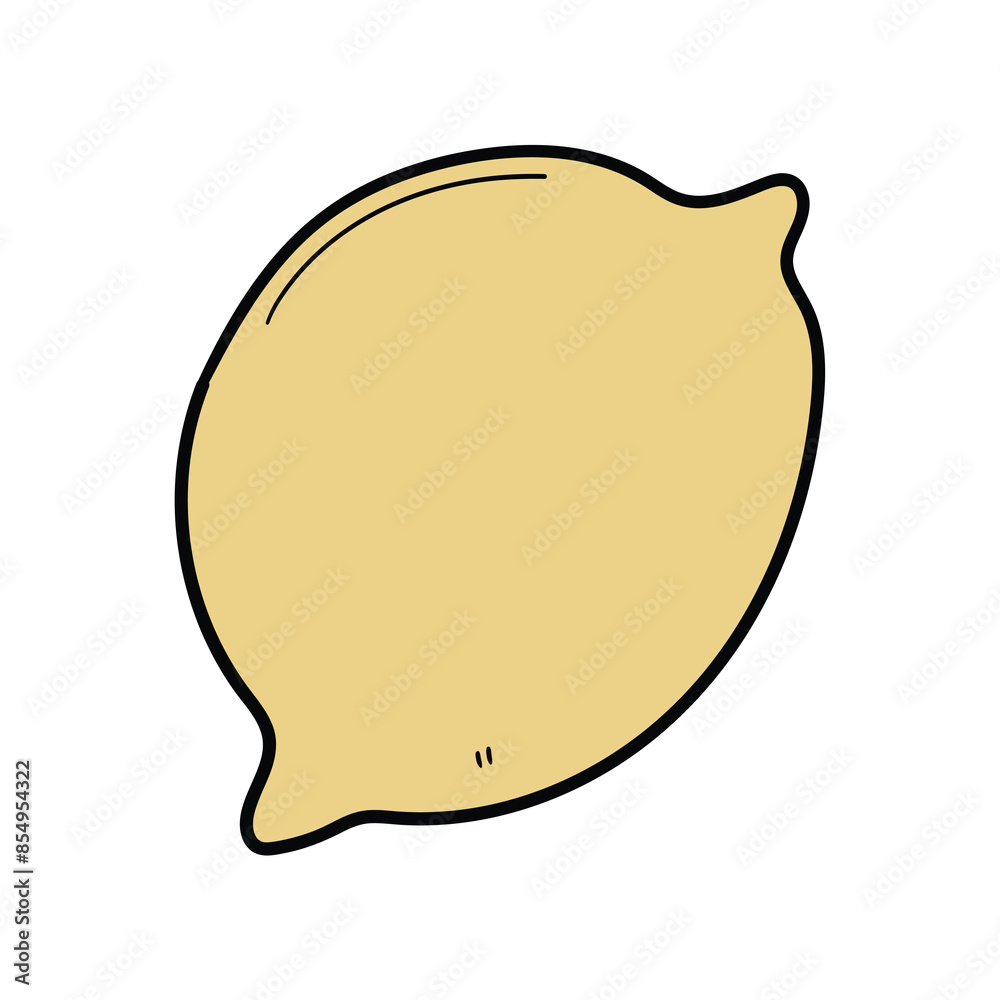 Hand drawn cartoon whole lemon on a white background. Hand drawn cartoon whole lemon on a white background.