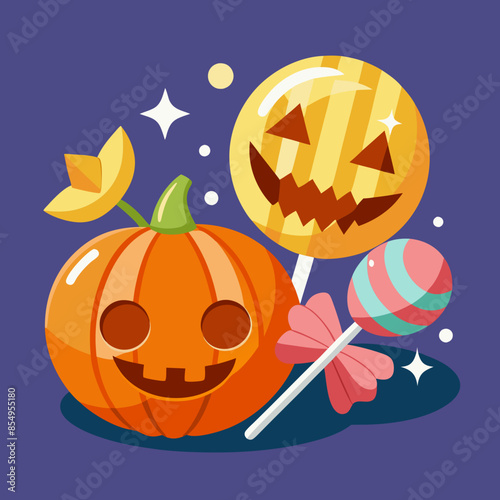 Candy and jack-o’-lantern