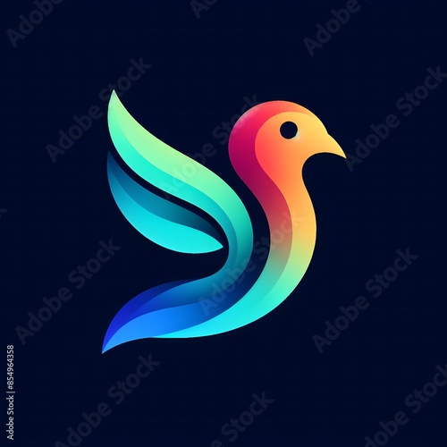 AI Generate of Abstract Logo in the Shape of Bird. Vector, Logo, Symbol.