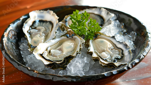 fresh oysters, close-up food photography