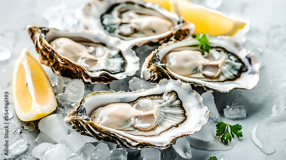 fresh oysters, close-up food photography fresh oysters, close-up food photography