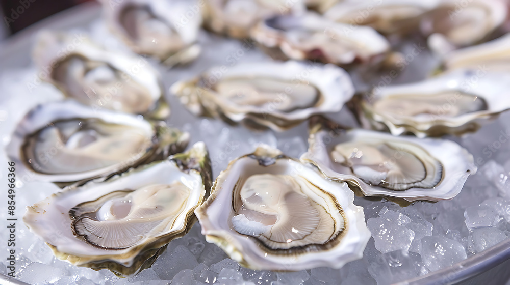 fresh oysters, close-up food photography fresh oysters, close-up food photography