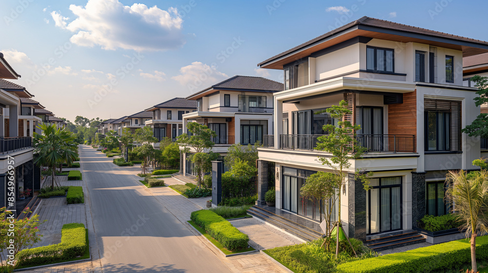 a modern design townhouse with 1 ground floor and 2 upper floors, ground floor with aluminum glass doors clad in marble, iron balcony, a modern design townhouse with 1 ground floor and 2 upper floors, ground floor with aluminum glass doors clad in marble, iron balcony,
