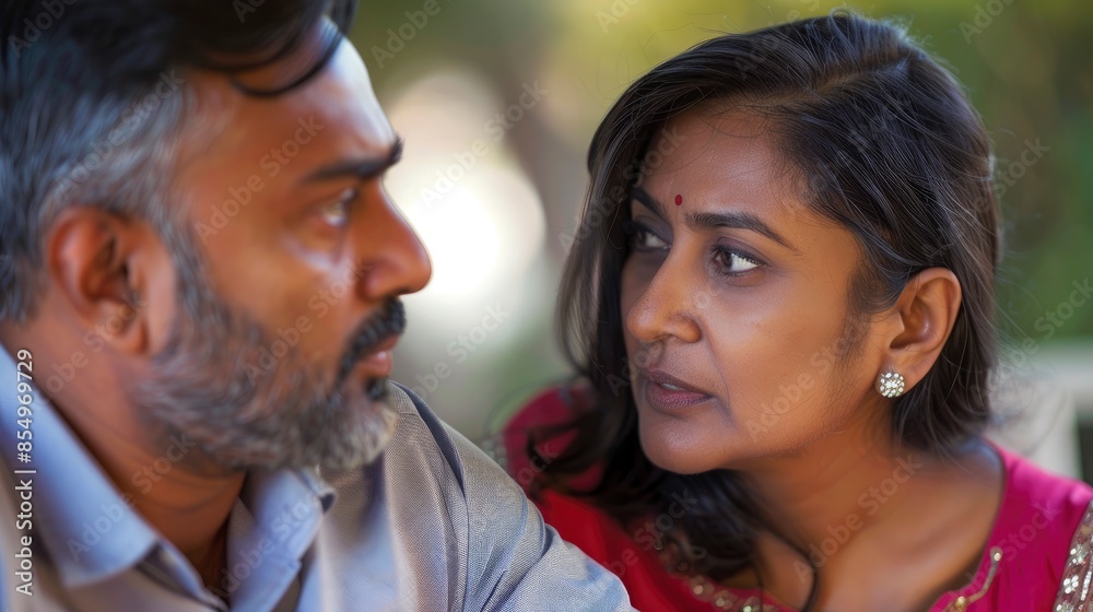 The Successful Indian Man And Woman Engage In A Thoughtful Conversation, Their Expressions Contemplative As They Ponder Future Endeavors, Their Determination Evident In Their Shared Vision, The Successful Indian Man And Woman Engage In A Thoughtful Conversation, Their Expressions Contemplative As They Ponder Future Endeavors, Their Determination Evident In Their Shared Vision,