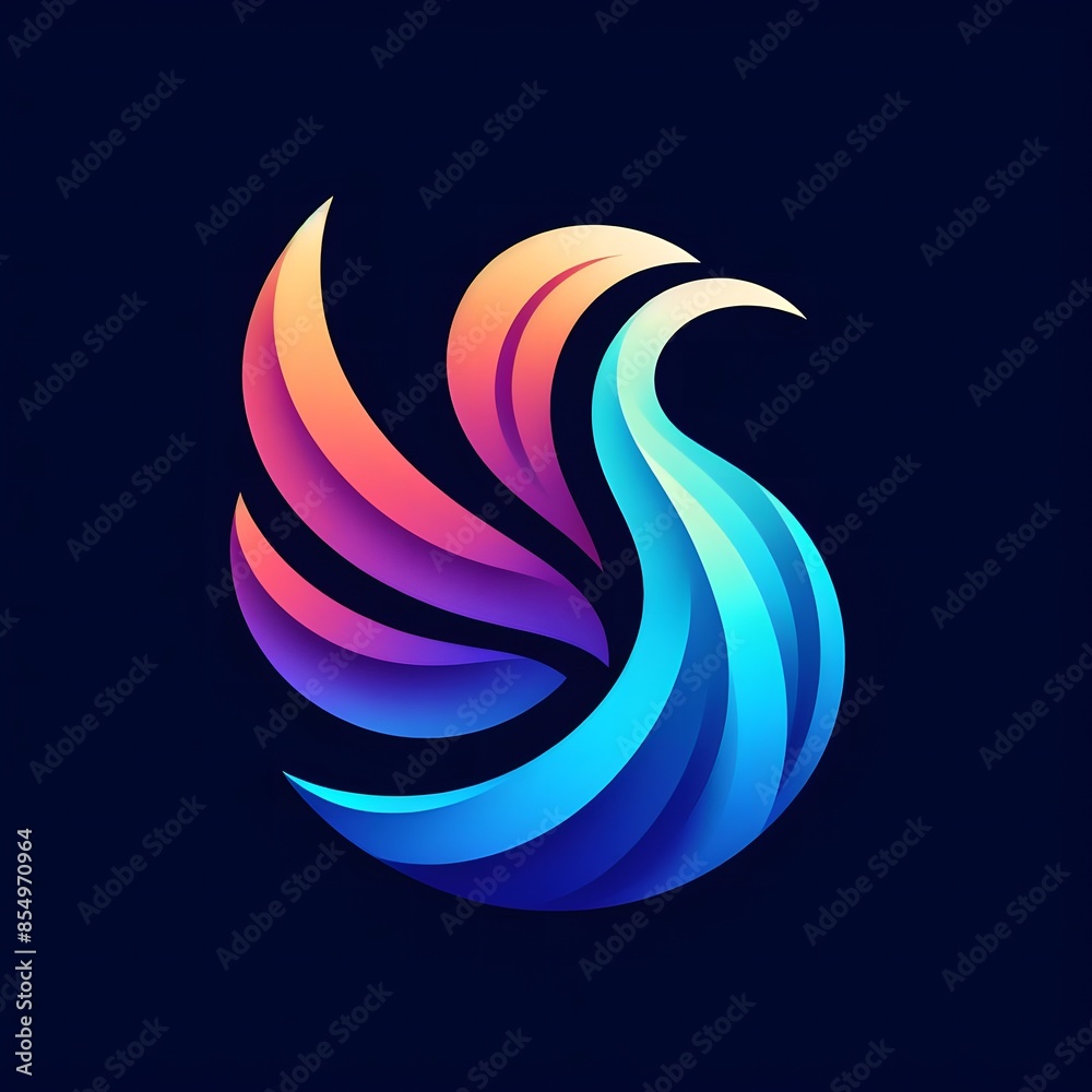 AI Generate of Abstract Logo in the Shape of Bird. Vector, Logo, Symbol. AI Generate of Abstract Logo in the Shape of Bird. Vector, Logo, Symbol.