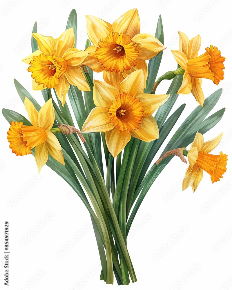 Daffodil bouquet clipart with daffodils arranged in a bouquet Daffodil bouquet clipart with daffodils arranged in a bouquet
