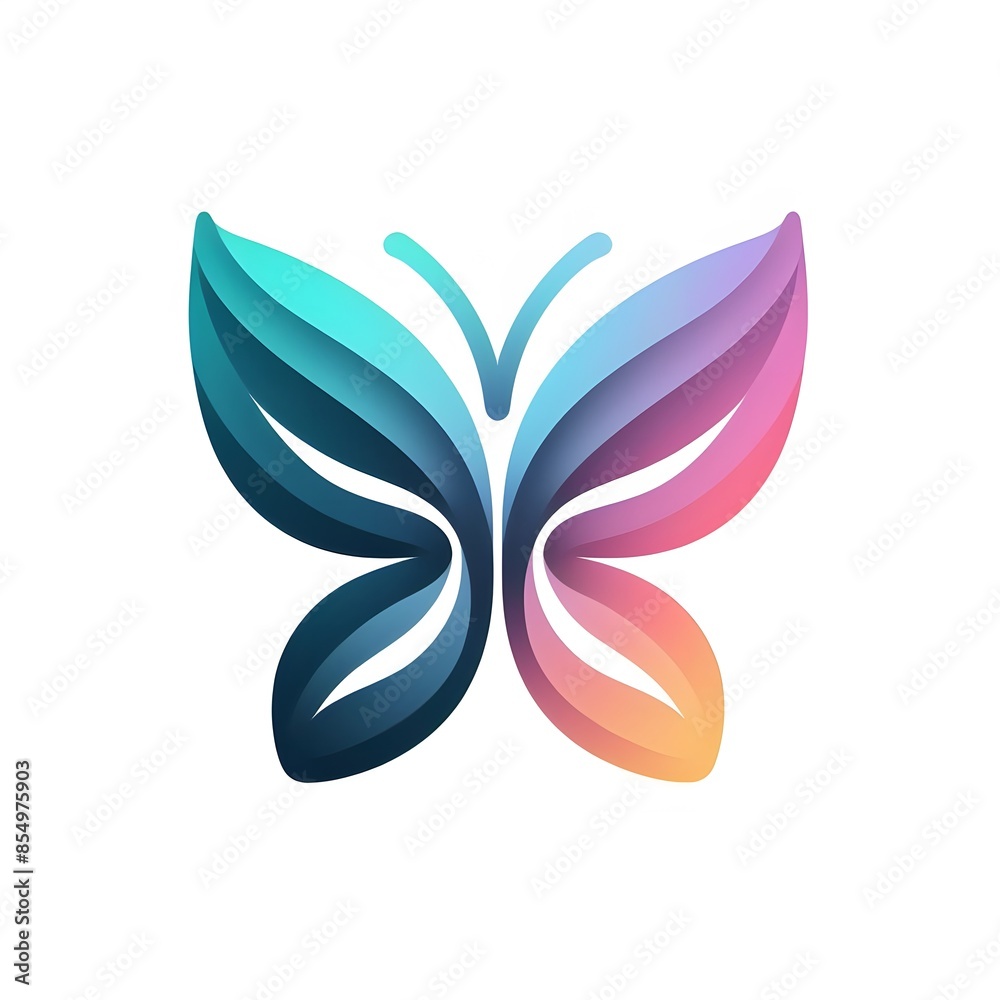 AI Generate of Abstract Logo in the Shape of Butterfly. Vector, Logo, Symbol.
