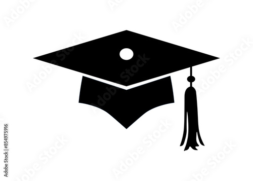 academic graduation cap for graduates of college, high school, university. hat for degree ceremony. isolated vector silhouette.