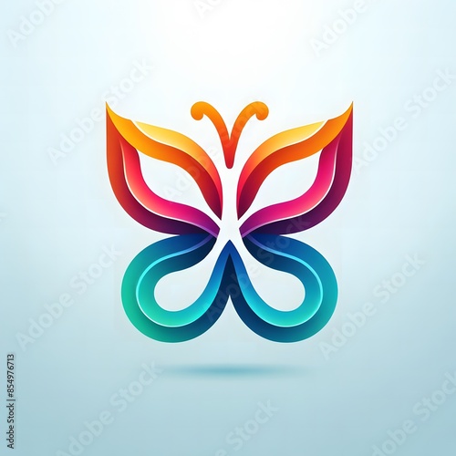 AI Generate of Abstract Logo in the Shape of Butterfly. Vector, Logo, Symbol. © CA