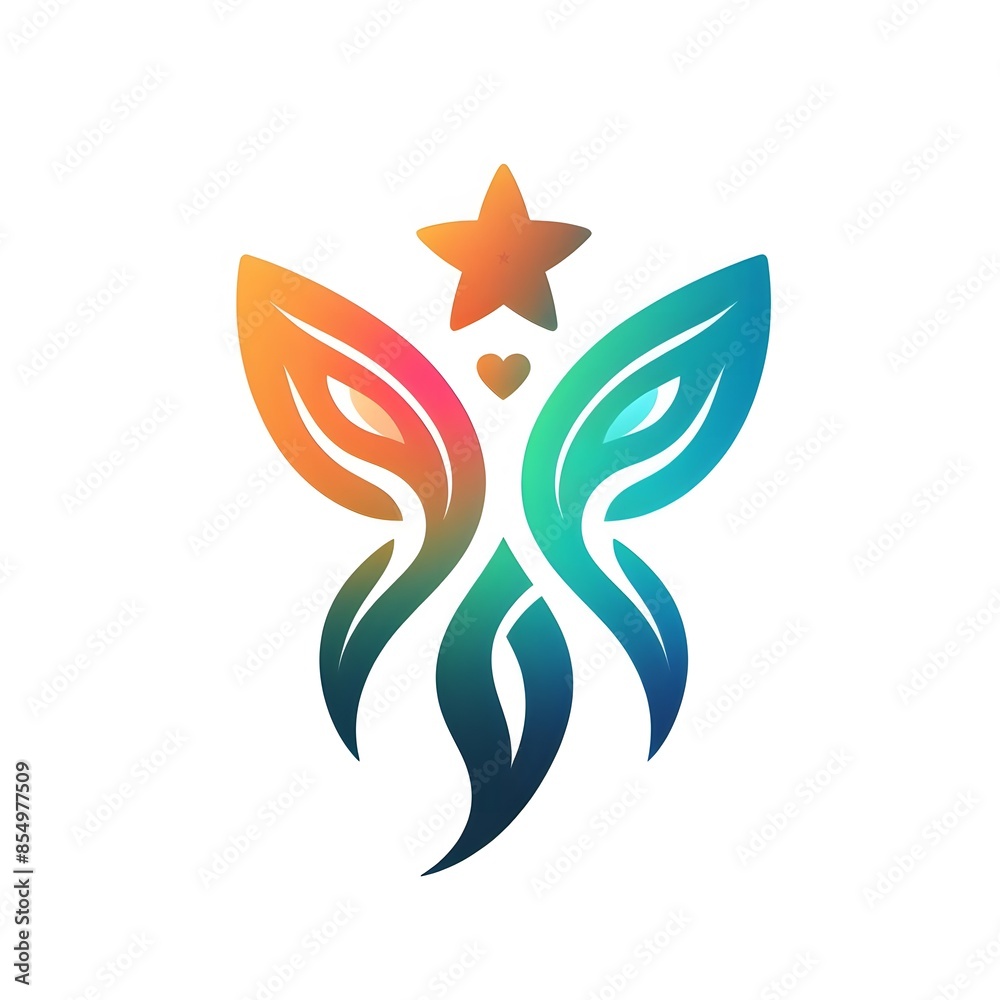 AI Generate of Abstract Logo in the Shape of Butterfly. Vector, Logo, Symbol. AI Generate of Abstract Logo in the Shape of Butterfly. Vector, Logo, Symbol.