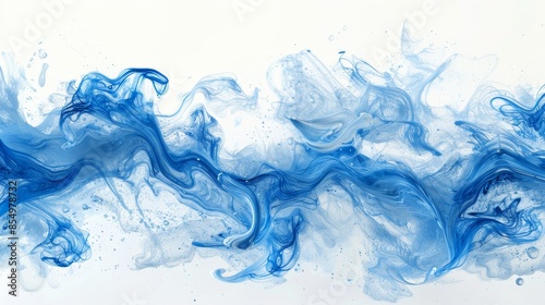 High quality blue water wave abstract background isolated on white for stunning visuals © Yurij