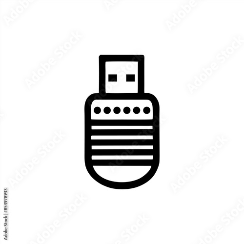 Simple USB Flash Disk Vector with Minimalist and modern design