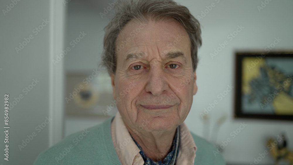 Intimate Portrait of an Elderly Man in His Home - Calm and Insightful Expression with Gentle Eyes Intimate Portrait of an Elderly Man in His Home - Calm and Insightful Expression with Gentle Eyes