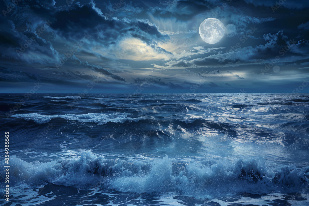moon over sea moon over sea