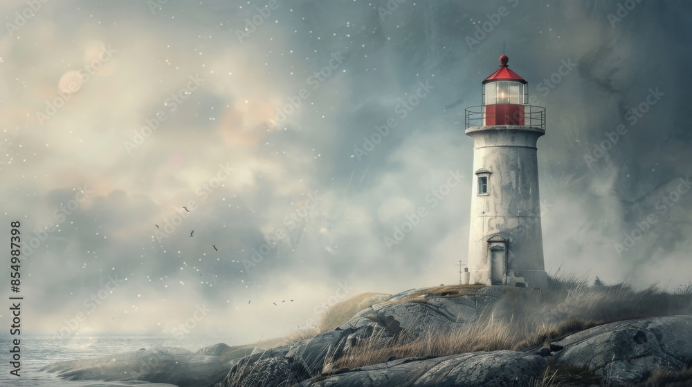 Creative Stock Banner Featuring Lighthouse with Ample Copy Space, Ideal for Nautical-Themed Projects and Coastal Designs Creative Stock Banner Featuring Lighthouse with Ample Copy Space, Ideal for Nautical-Themed Projects and Coastal Designs