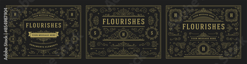 Vintage ornaments swirls and scrolls decorations design elements vector set