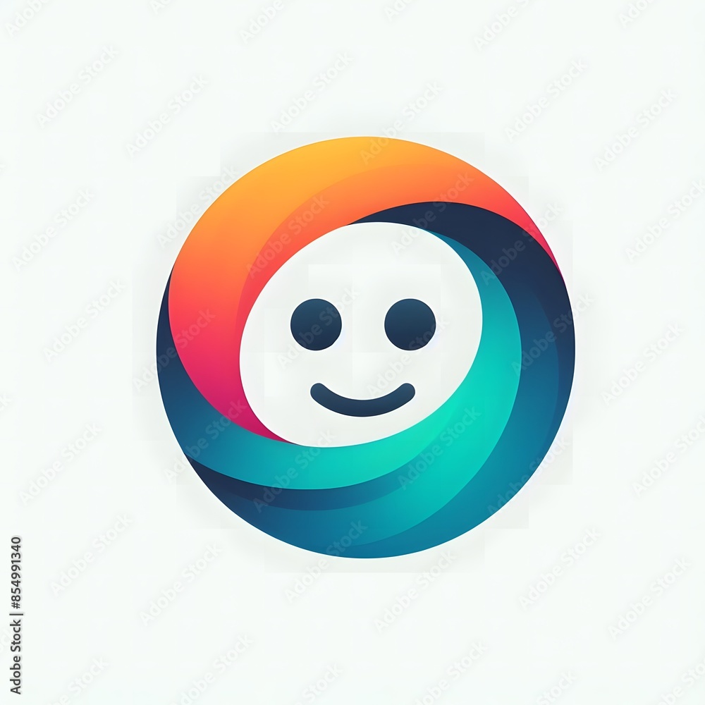 AI Generate of Abstract Logo in the Shape of Smile Face. Vector, Logo, Symbol. AI Generate of Abstract Logo in the Shape of Smile Face. Vector, Logo, Symbol.