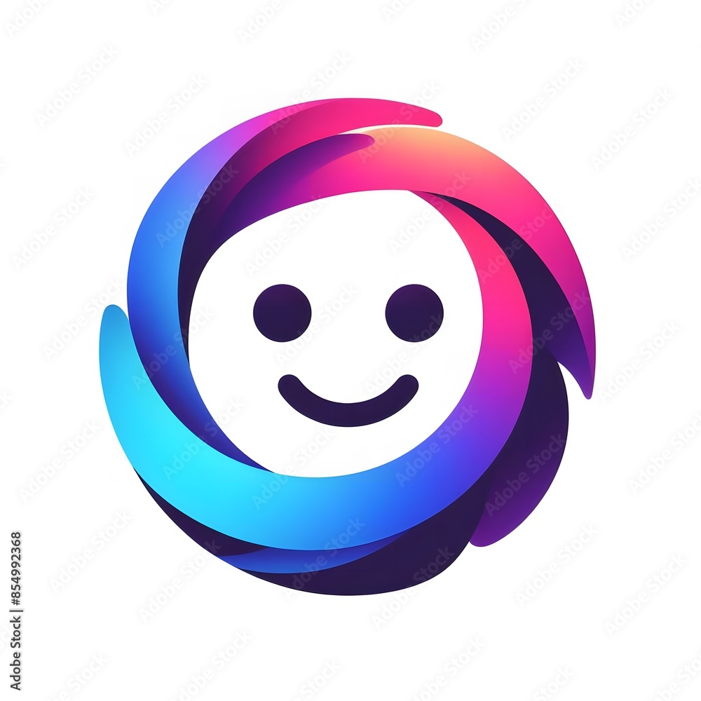 Fototapeta premium AI Generate of Abstract Logo in the Shape of Smile Face. Vector, Logo, Symbol.