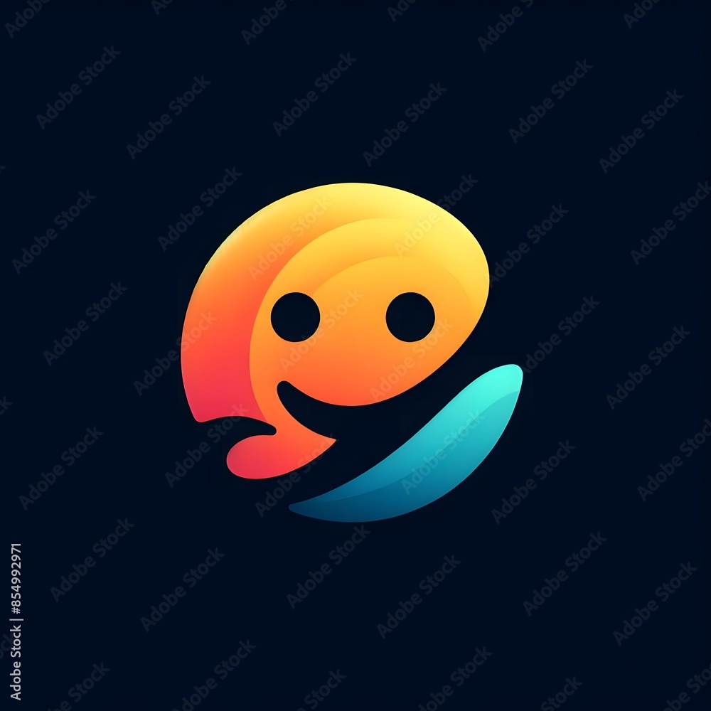 AI Generate of Abstract Logo in the Shape of Smile Face. Vector, Logo, Symbol. AI Generate of Abstract Logo in the Shape of Smile Face. Vector, Logo, Symbol.