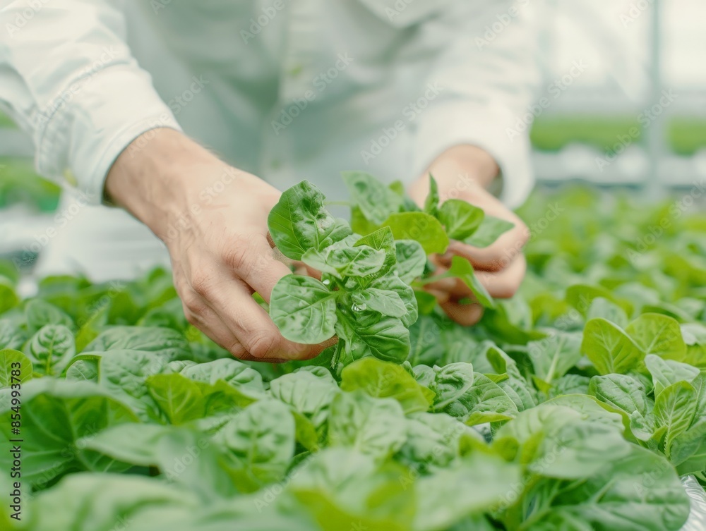 Embracing Innovation: Farmer Monitoring Hydroponic Growth in Sustainable Greenhouse Setting Embracing Innovation: Farmer Monitoring Hydroponic Growth in Sustainable Greenhouse Setting