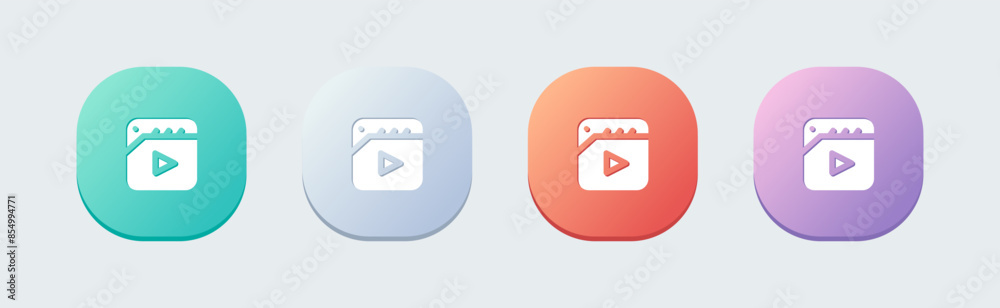 Film solid icon in flat design style. Cinema signs vector illustration. Film solid icon in flat design style. Cinema signs vector illustration.