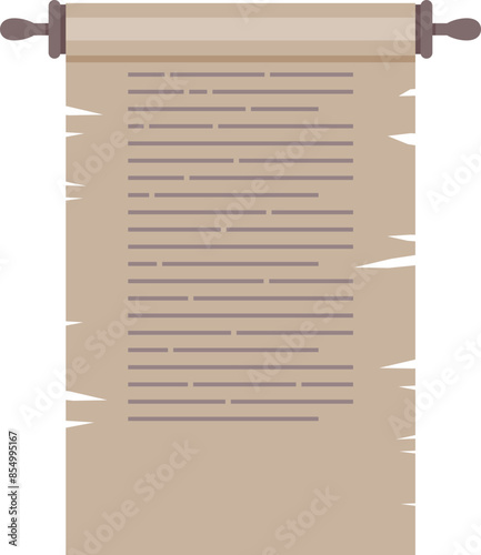 An ancient scroll with text, showing signs of wear and tear.