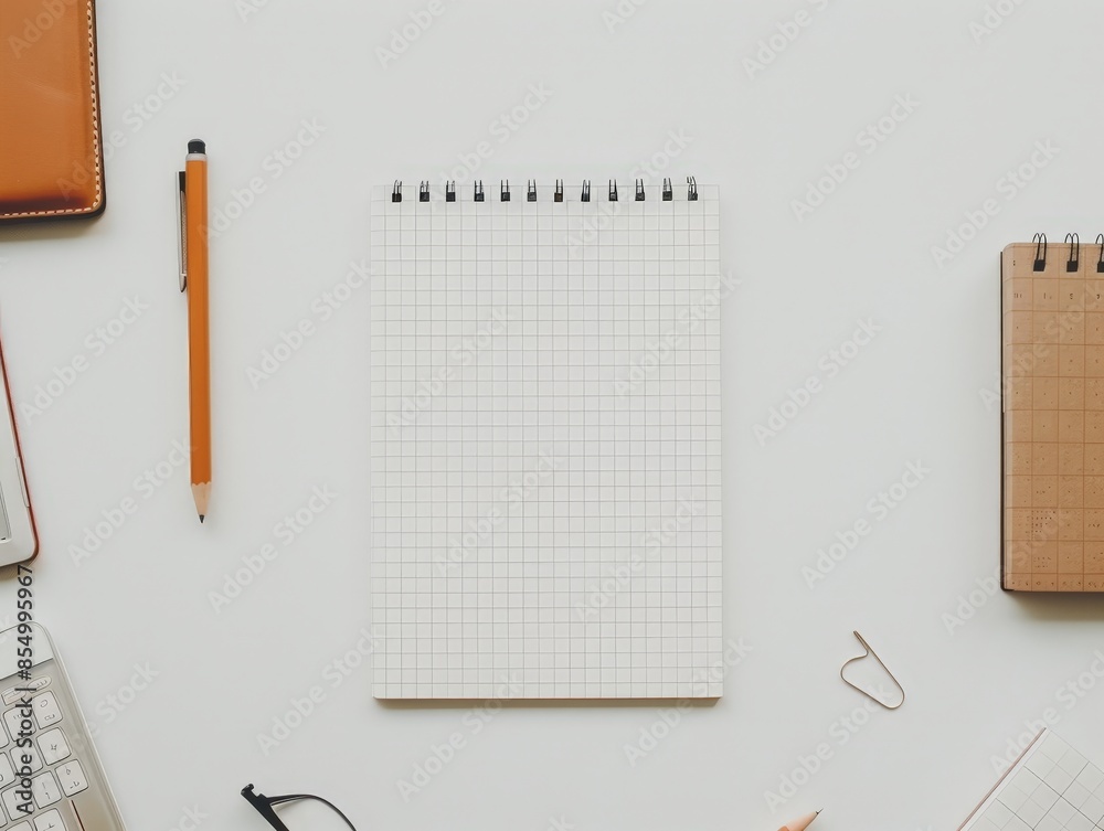 Precision of Mathematics - Minimalist Desk with Graph Paper, Calculator ...