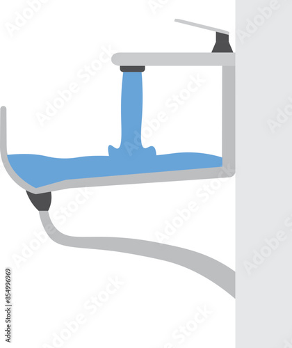 Illustration of a Water Tap, Water Faucet, Water Drop