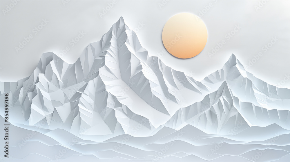 Fototapeta premium Mountain 3d art background