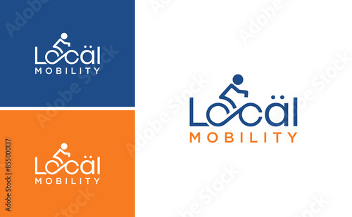 sport cycle logo design. urban mobility app vector. activity bike design in city template