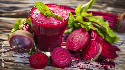 Beetroot smothie in glass, healthy drink