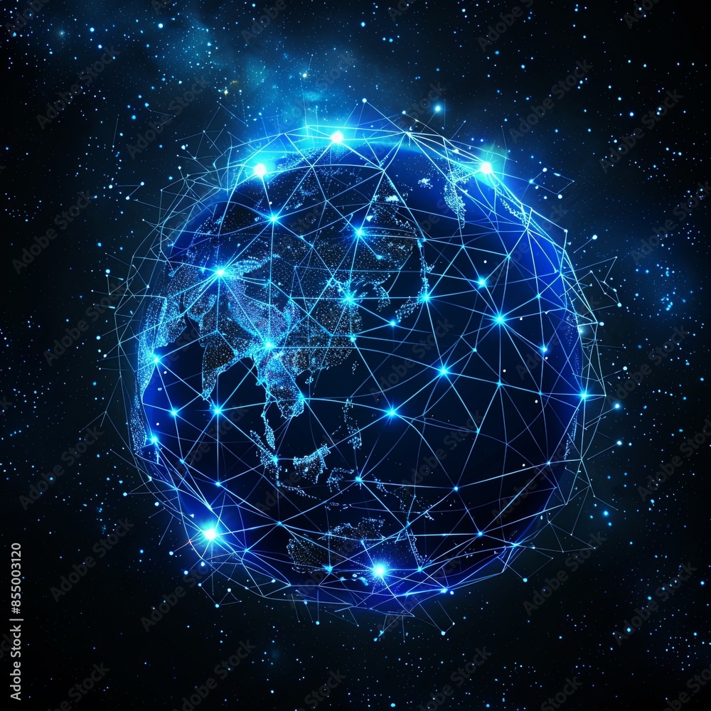 Global Digital Network Connectivity Over Earth Global Digital Network Connectivity Over Earth