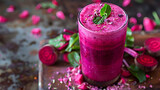 Beetroot smothie in glass, healthy drink