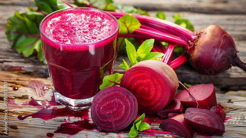 Beetroot smothie in glass, healthy drink