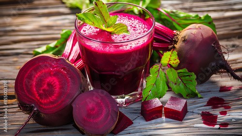 Beetroot smothie in glass, healthy drink