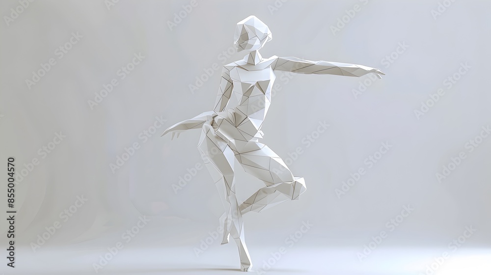 Graceful Dancer in Fluid Movement Silhouette Graceful Dancer in Fluid Movement Silhouette