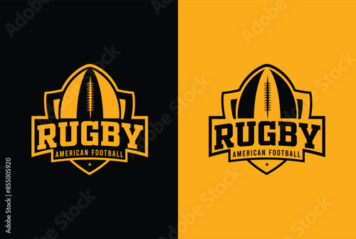 American Football badge logo vector - Rugby logo	