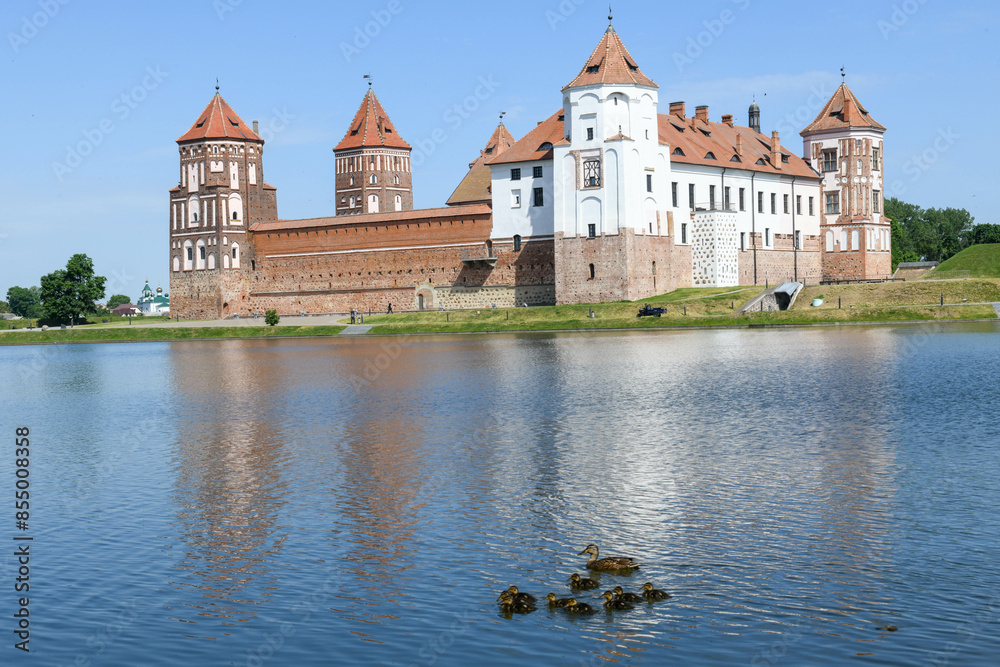 View at the castle of Mir in Belarus View at the castle of Mir in Belarus