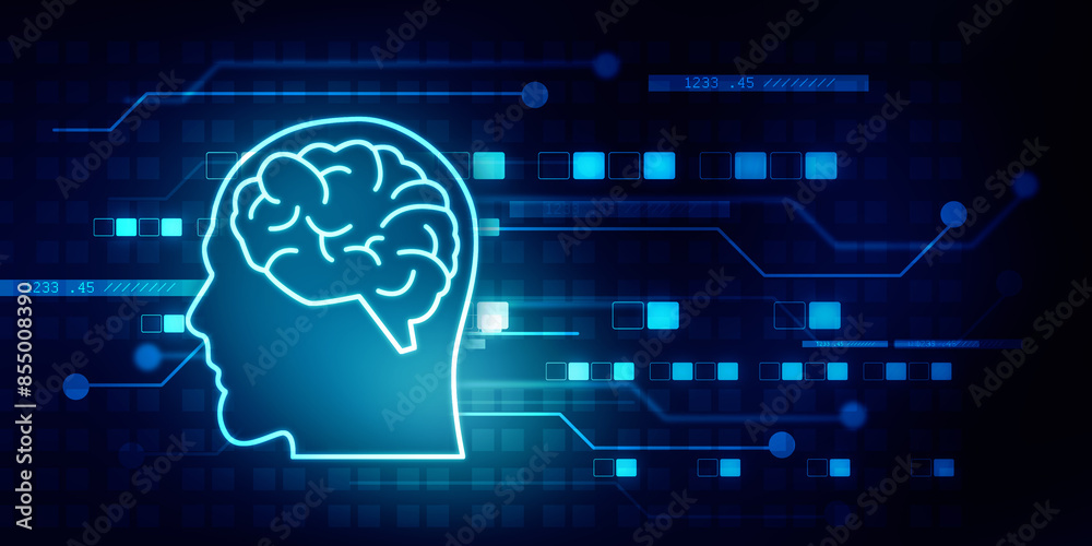2d illustration Human health brain 2d illustration Human health brain