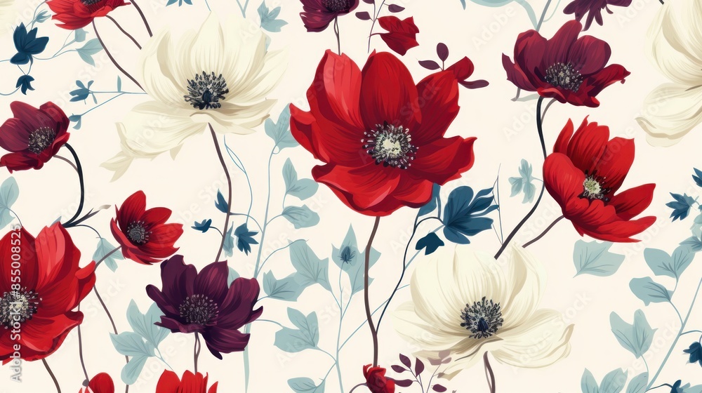 Obraz premium Floral seamless pattern can be used for wallpaper, textile printing, cards. hand drawn summer collection pictures