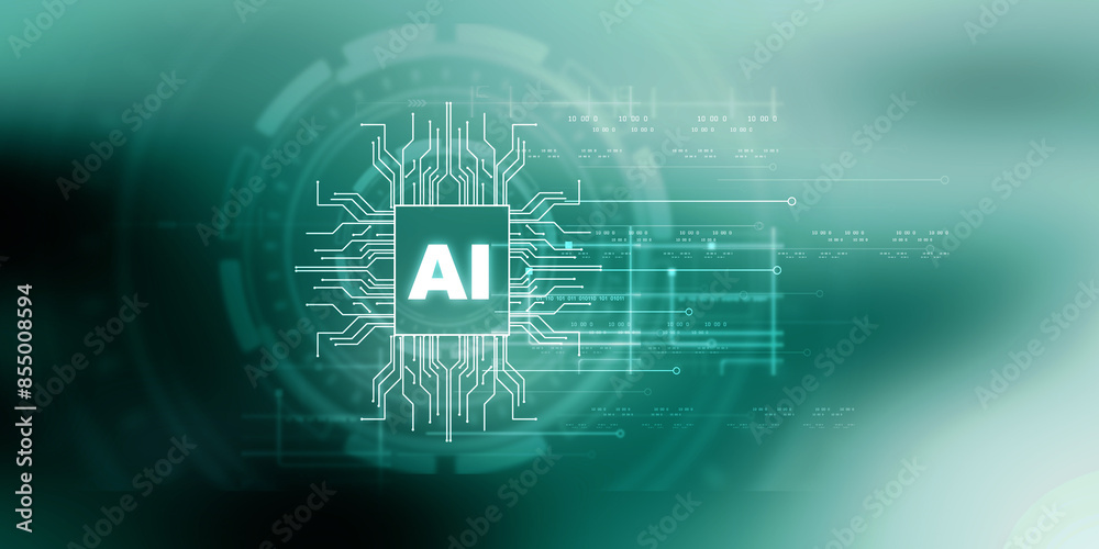 Obraz premium 2d illustration Artificial Intelligence (AI) concept