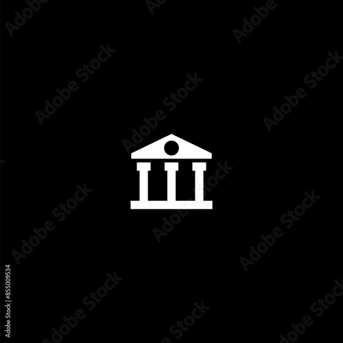  Bank icon simple sign isolated on black background