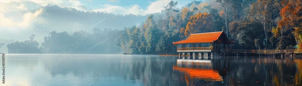 Fototapeta premium Traditional house with fresh view