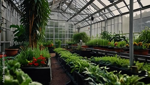 Wallpaper Mural A greenhouse filled with flower and vegetable plants Torontodigital.ca