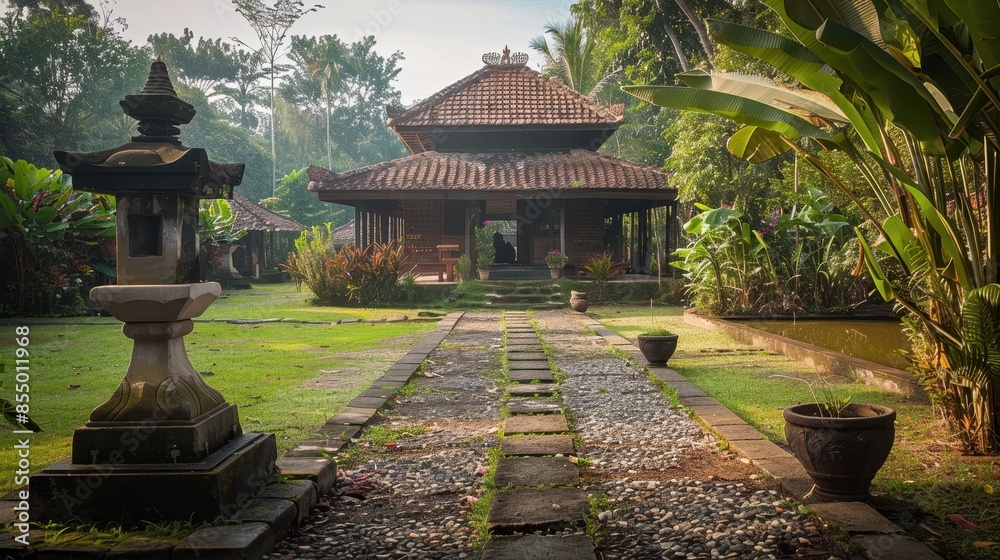 Fototapeta premium Traditional house with fresh view