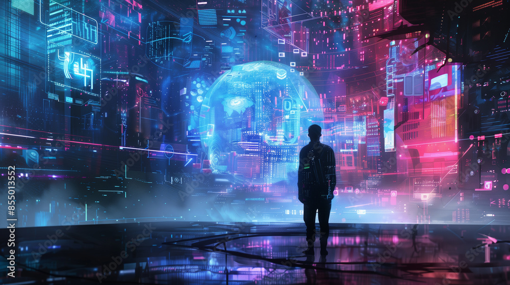 Fototapeta premium 仮想空間のイメージ